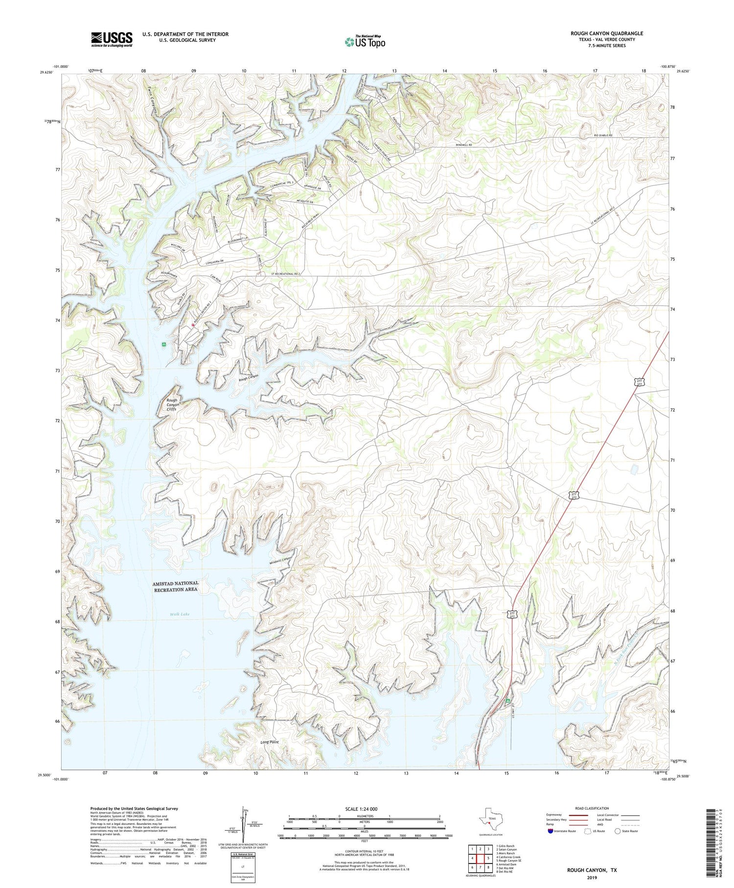 Rough Canyon Texas US Topo Map Image