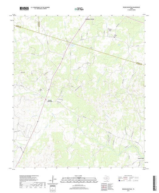 Round Mountain Texas US Topo Map Image