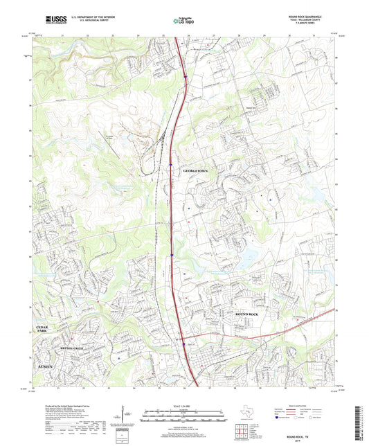 Round Rock Texas US Topo Map Image