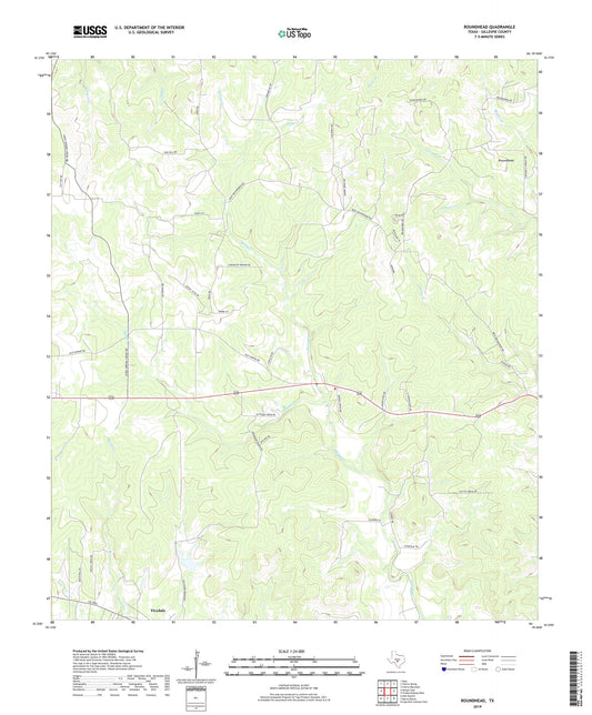 Roundhead Texas US Topo Map Image