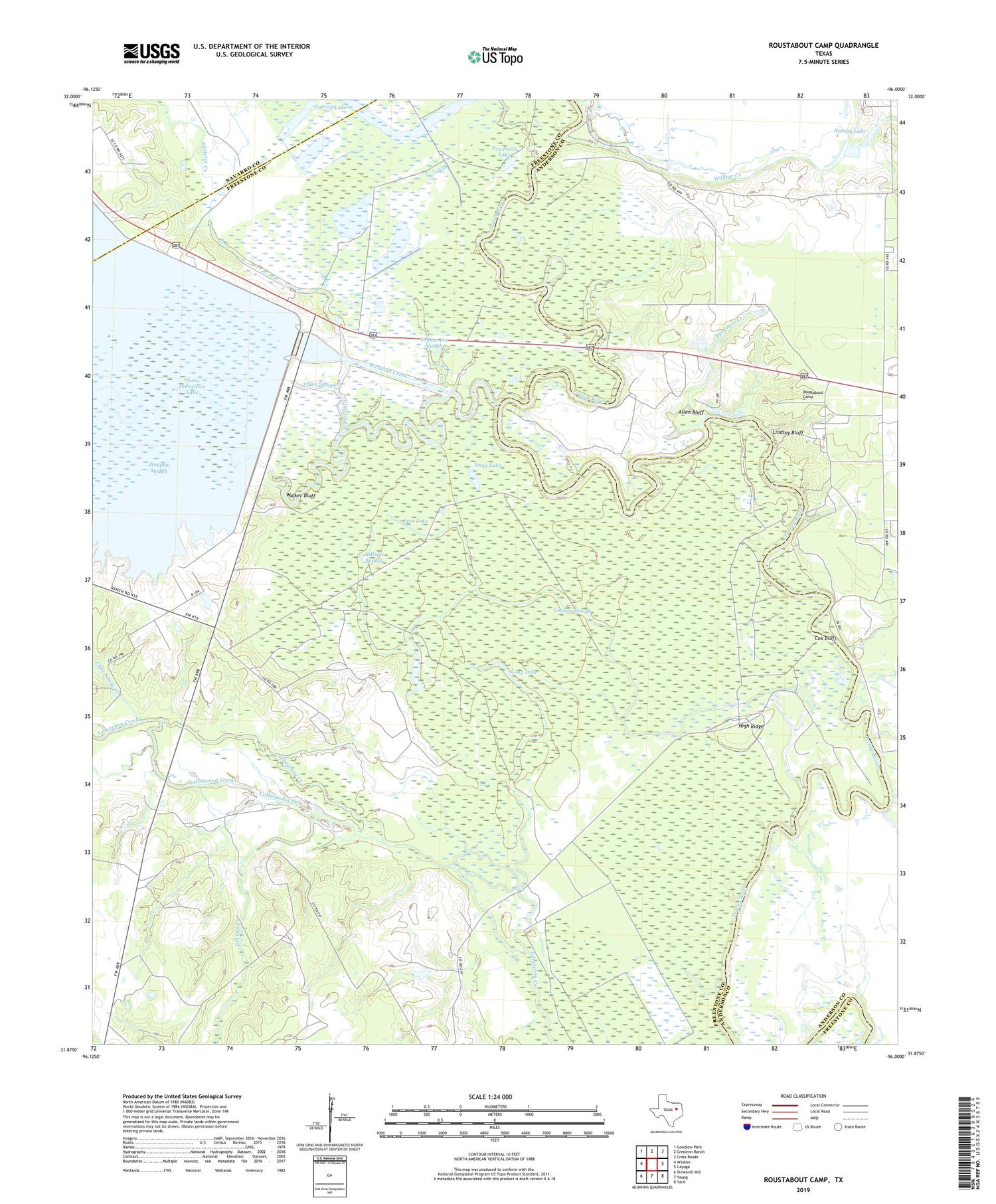 Roustabout Camp Texas US Topo Map Image