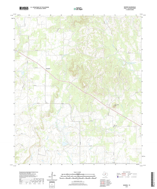 Rowden Texas US Topo Map Image