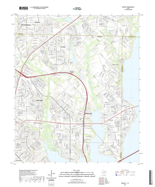 Rowlett Texas US Topo Map Image