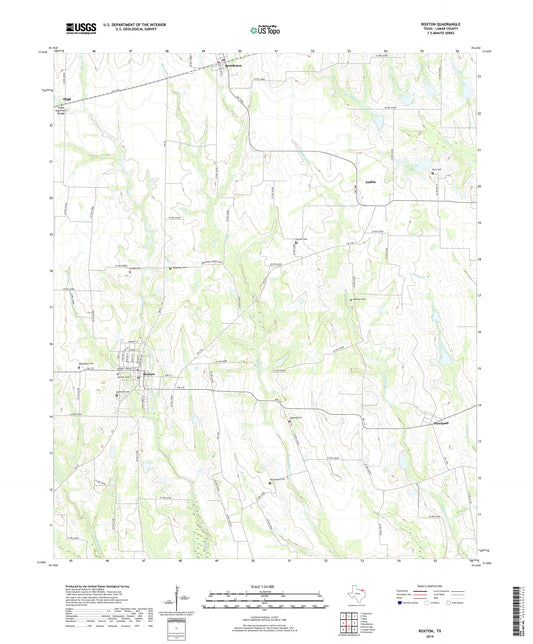 Roxton Texas US Topo Map Image