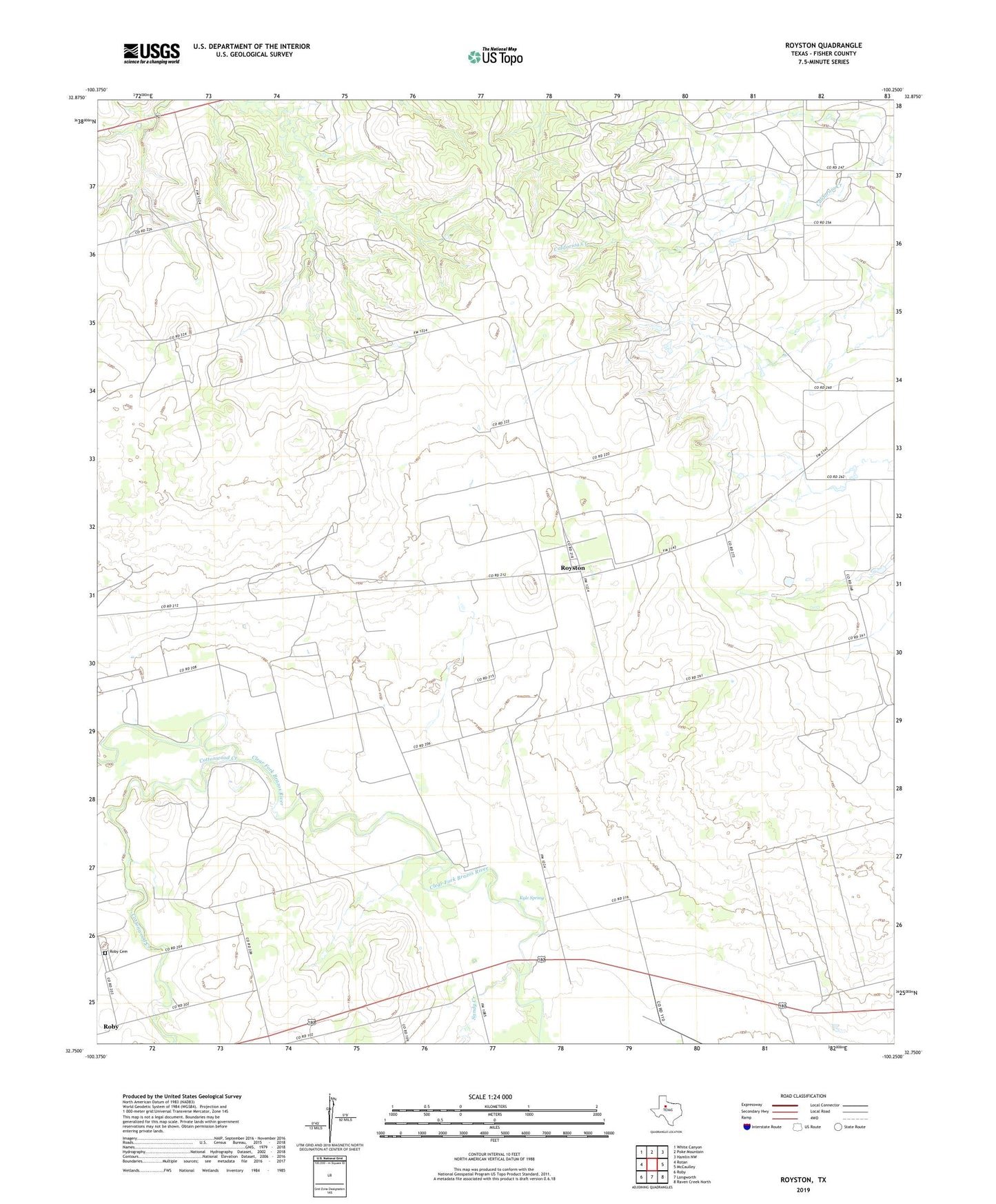 Royston Texas US Topo Map Image