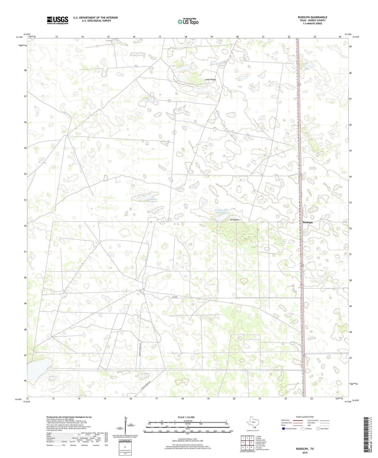 Rudolph Texas US Topo Map Image