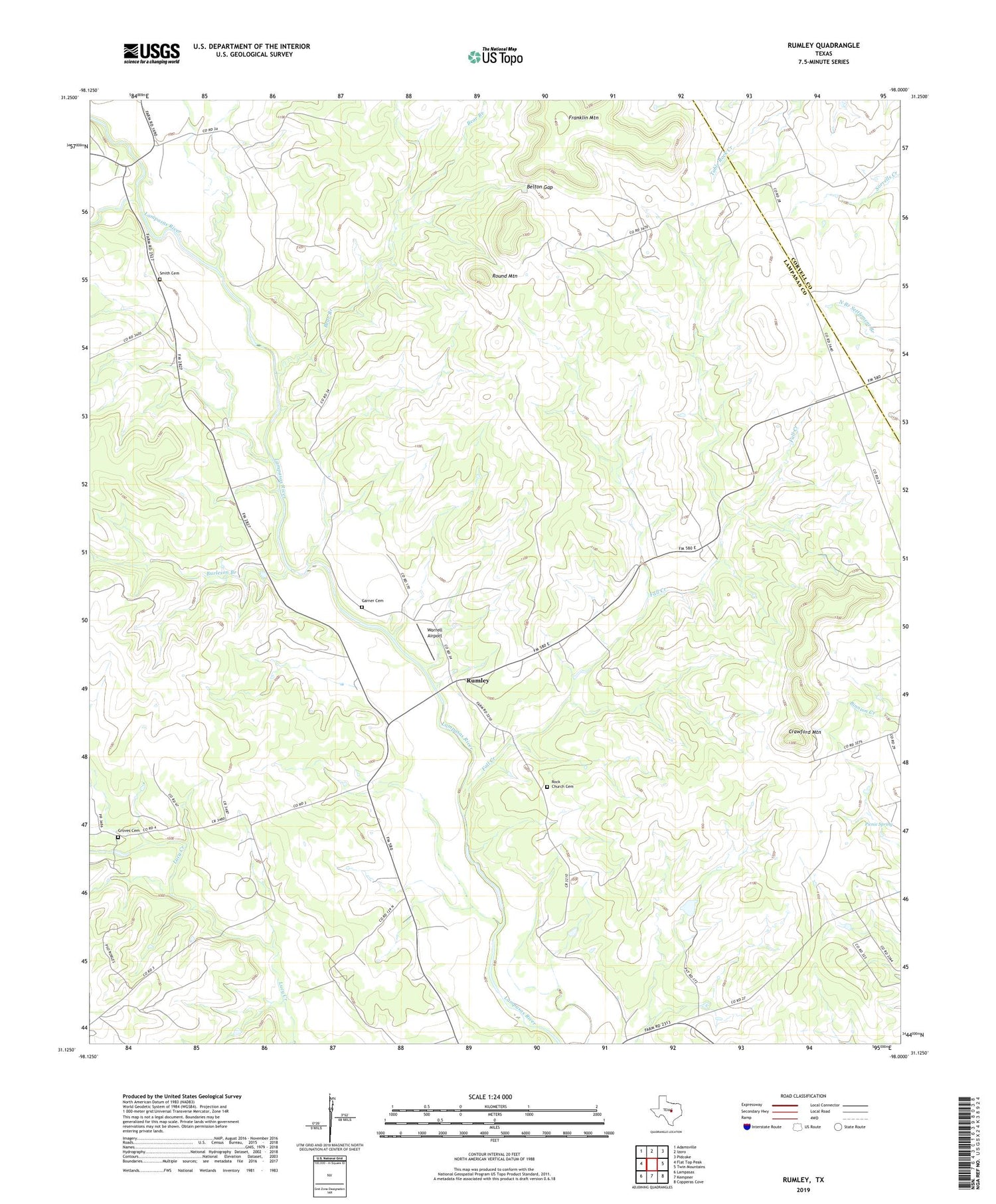 Rumley Texas US Topo Map Image