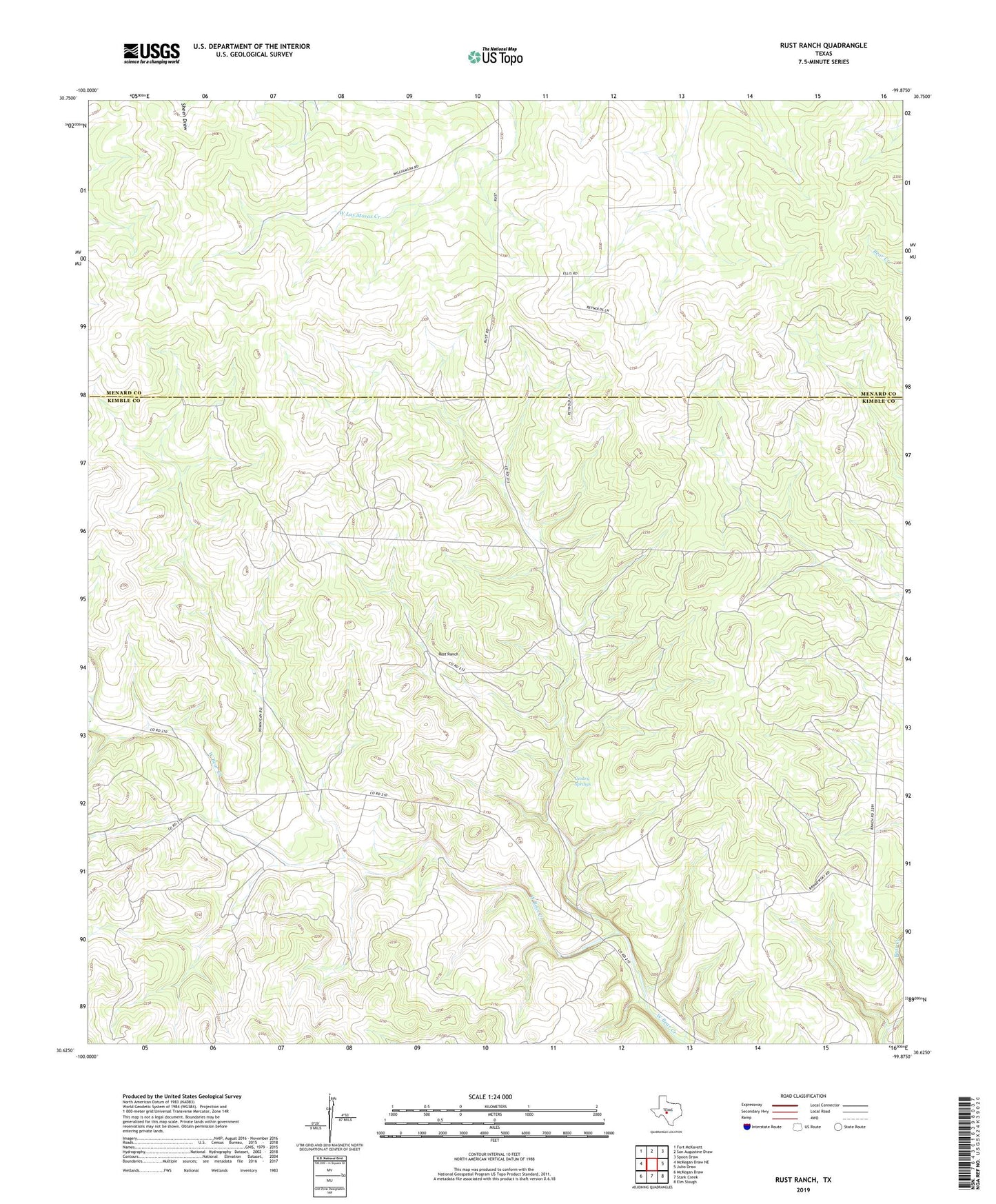 Rust Ranch Texas US Topo Map Image