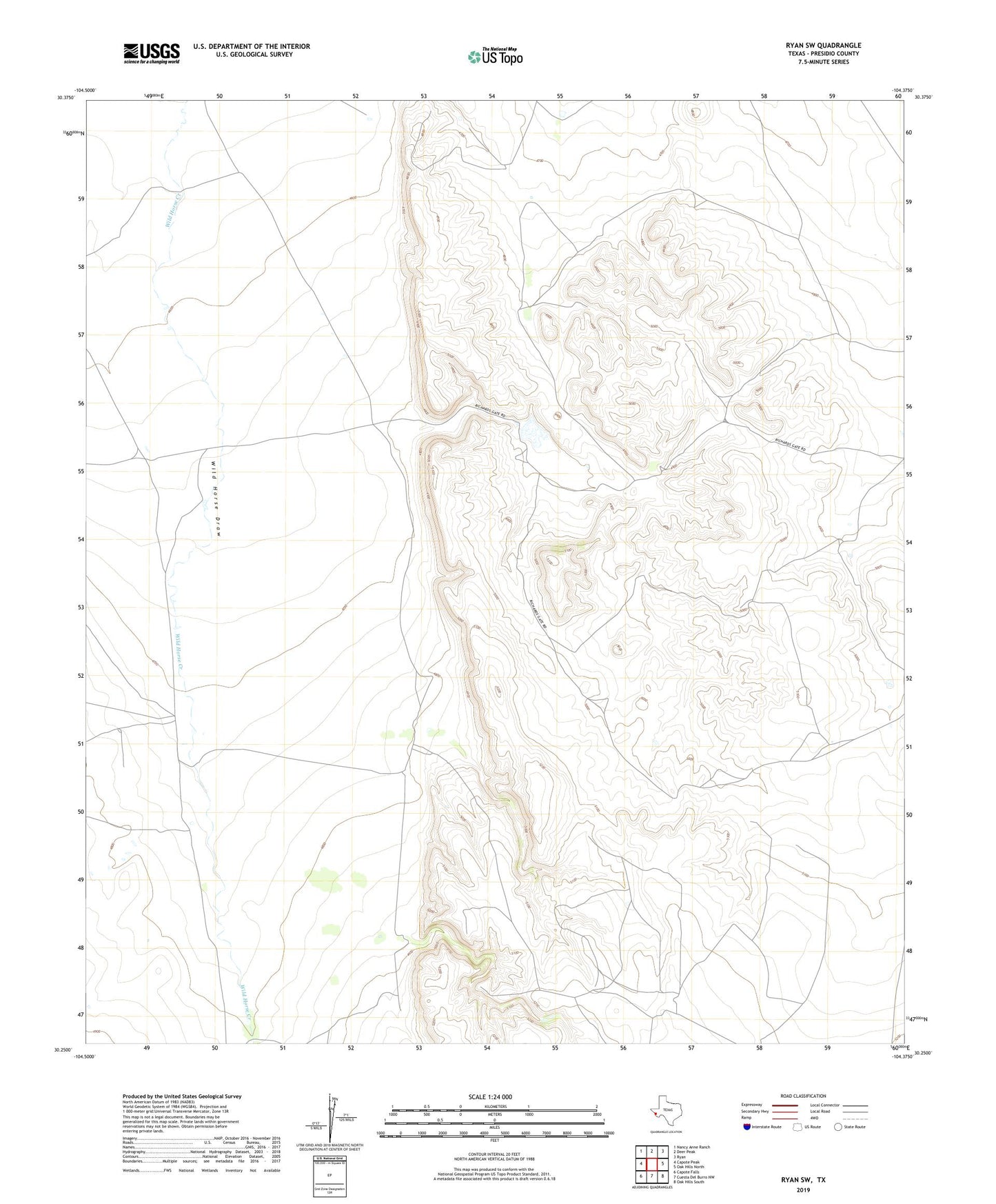 Ryan SW Texas US Topo Map Image