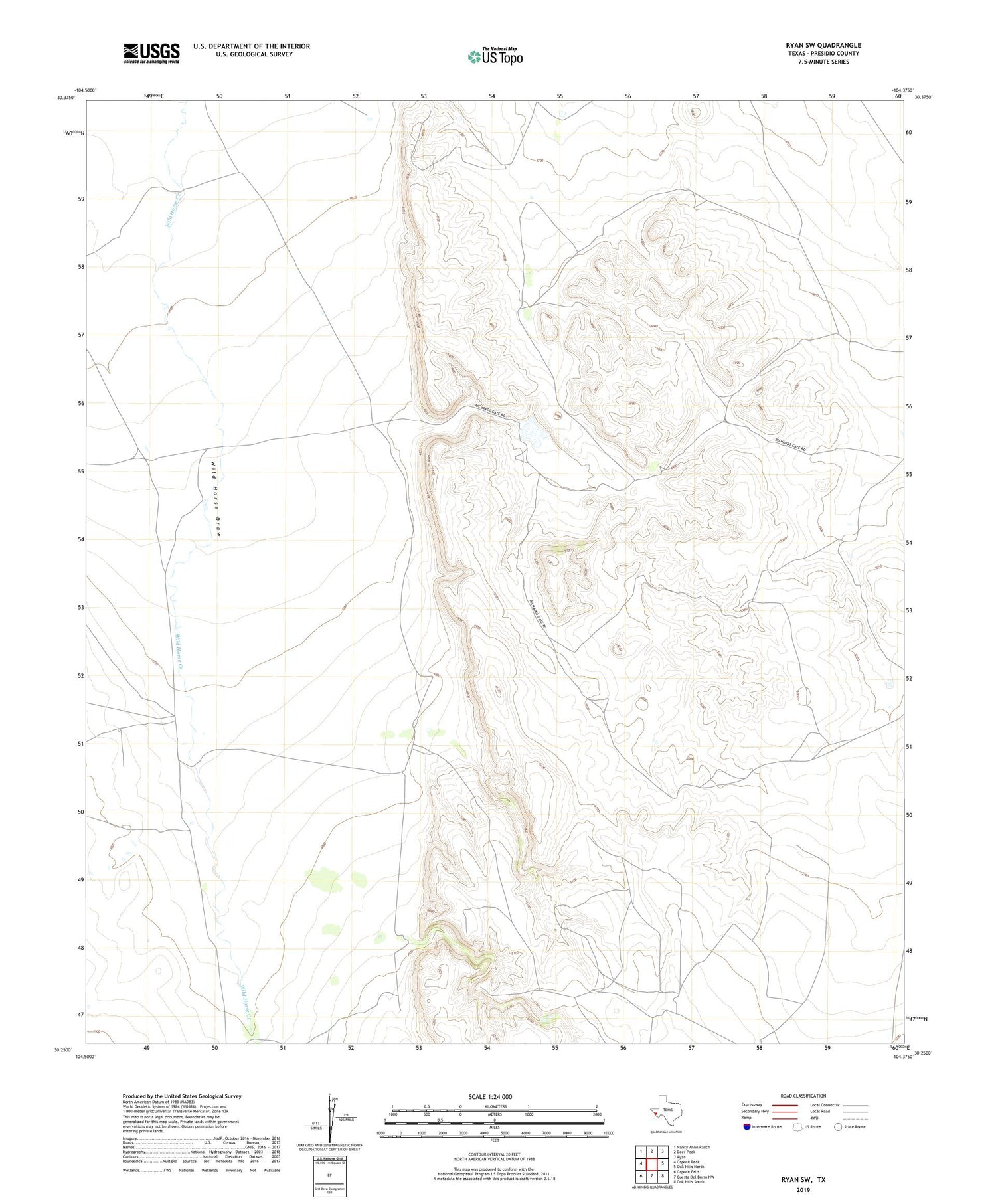 Ryan SW Texas US Topo Map Image