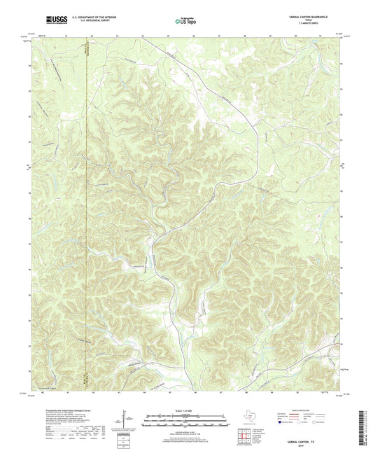 Sabinal Canyon Texas US Topo Map Image