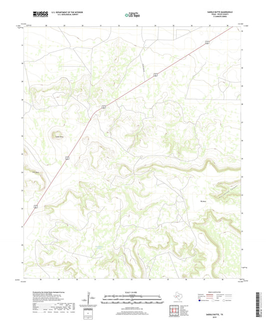 Saddle Butte Texas US Topo Map Image