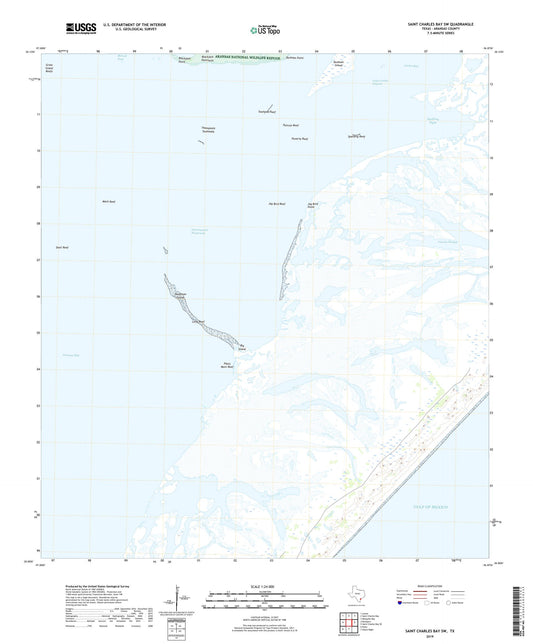 Saint Charles Bay SW Texas US Topo Map Image