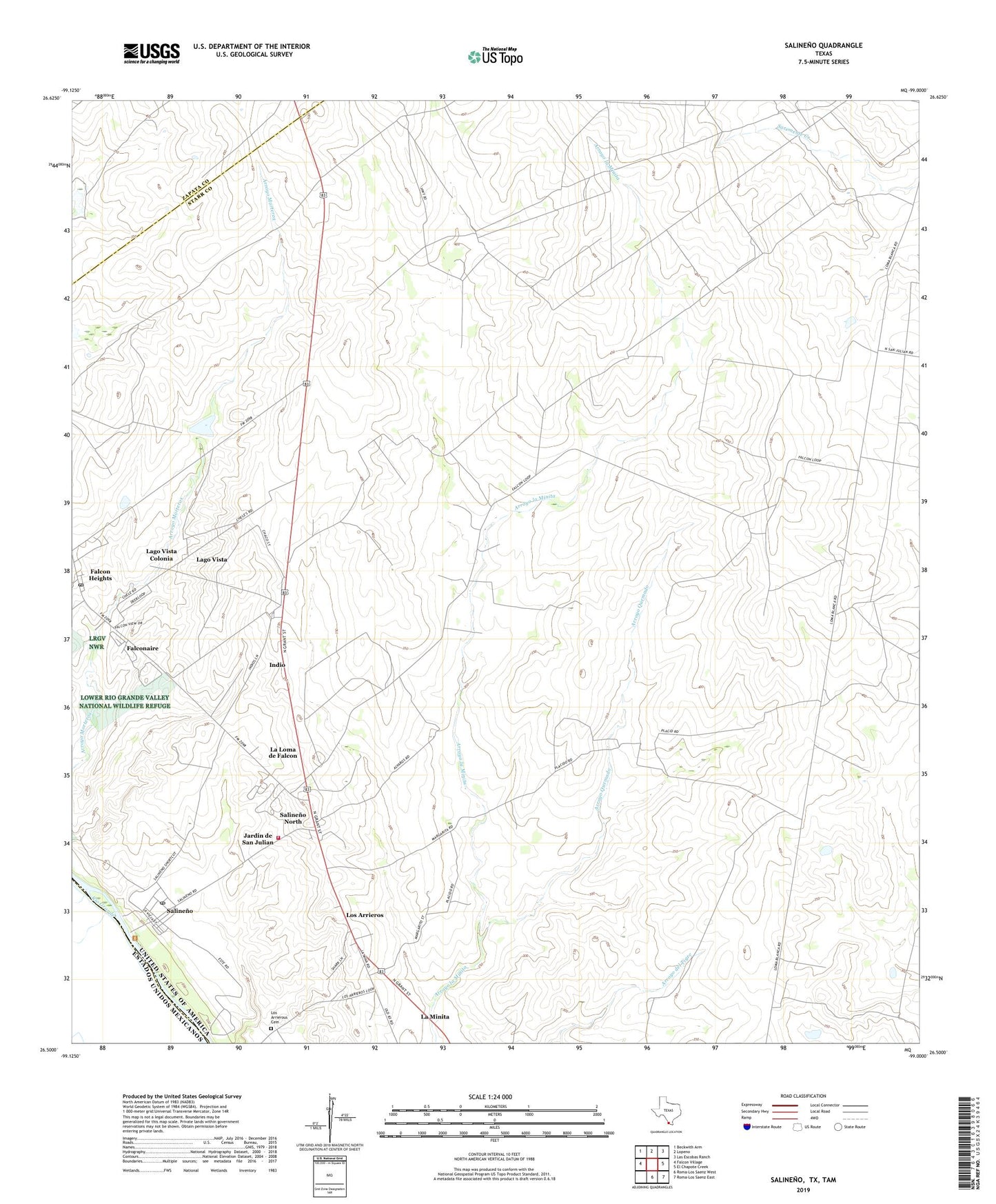 Salineno Texas US Topo Map Image