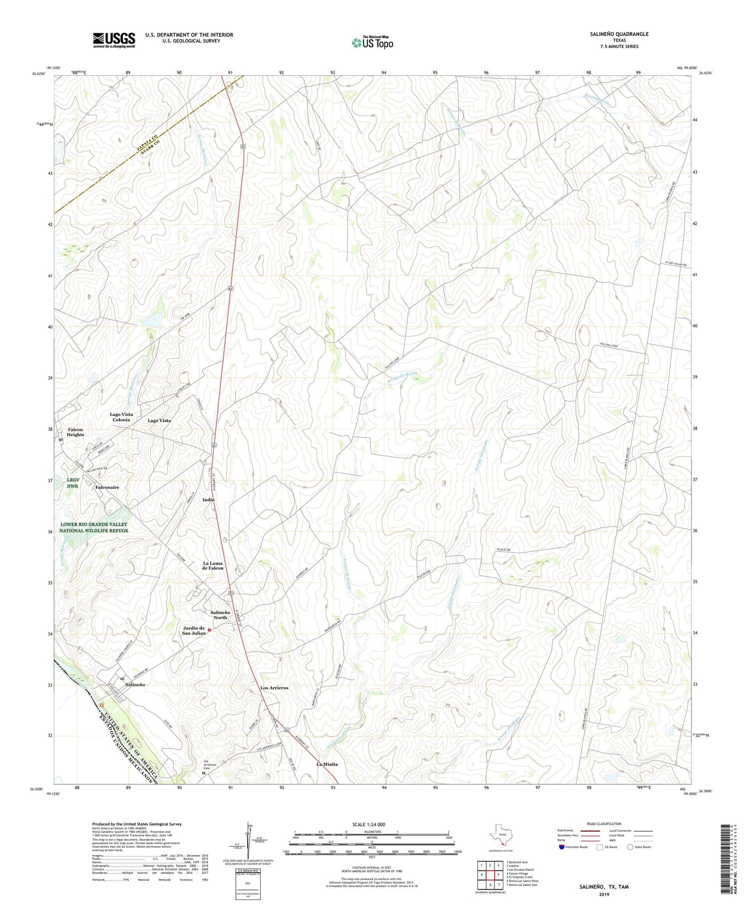 Salineno Texas US Topo Map Image