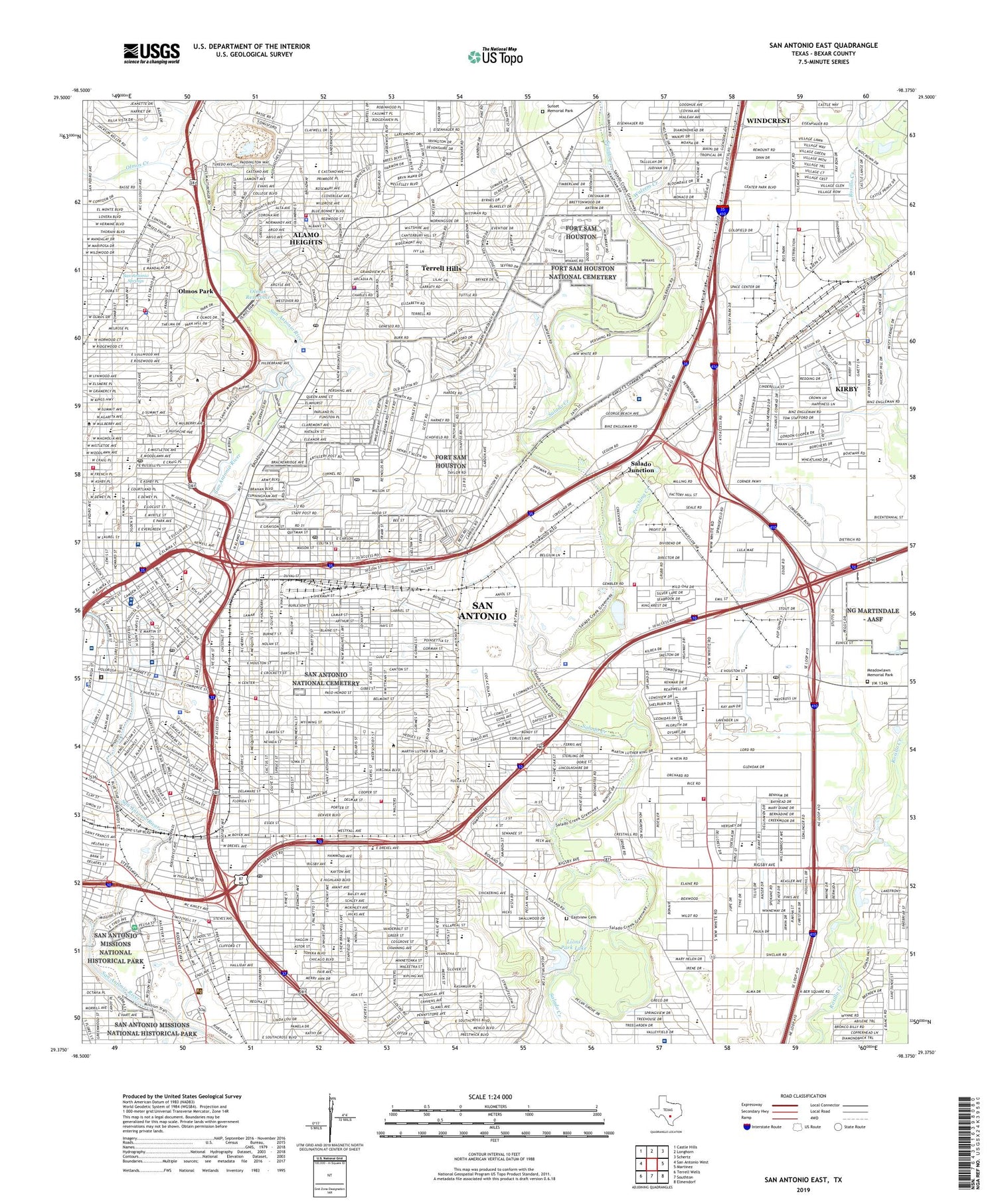 San Antonio East Texas US Topo Map Image