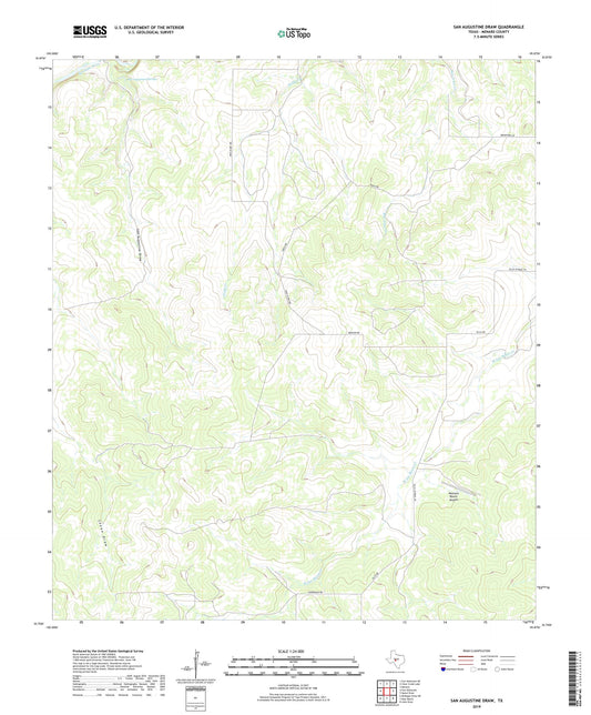 San Augustine Draw Texas US Topo Map Image