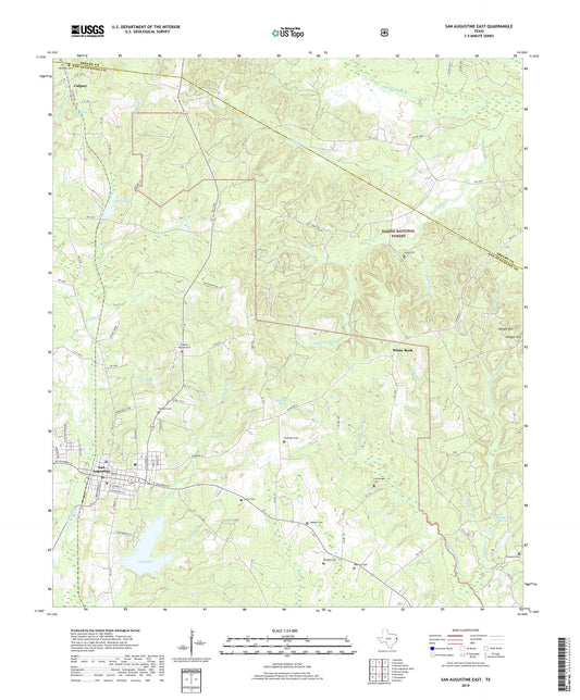 San Augustine East Texas US Topo Map Image