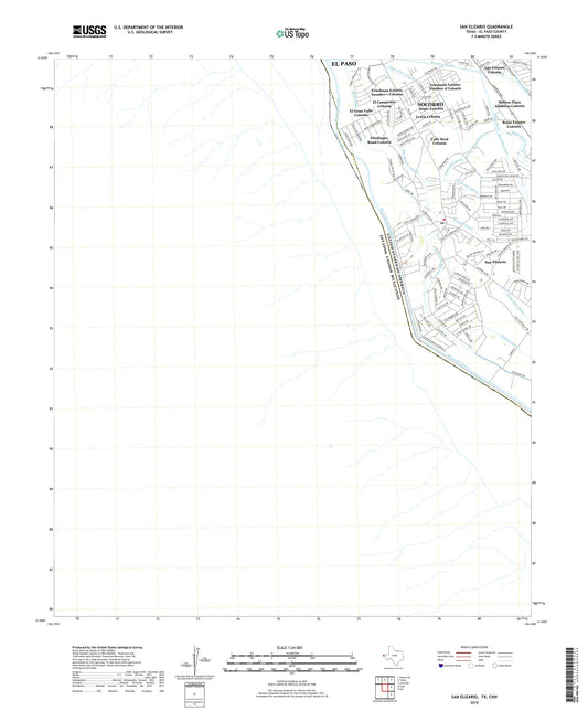 San Elizario Texas US Topo Map Image