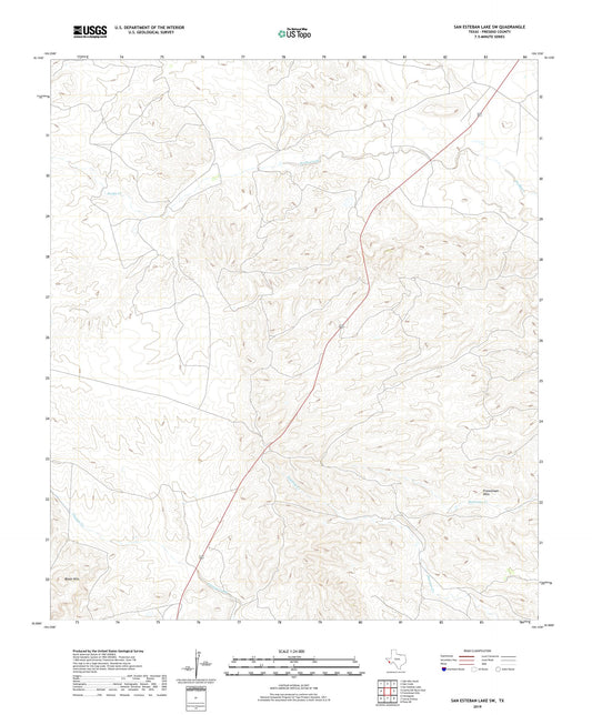 San Esteban Lake SW Texas US Topo Map Image
