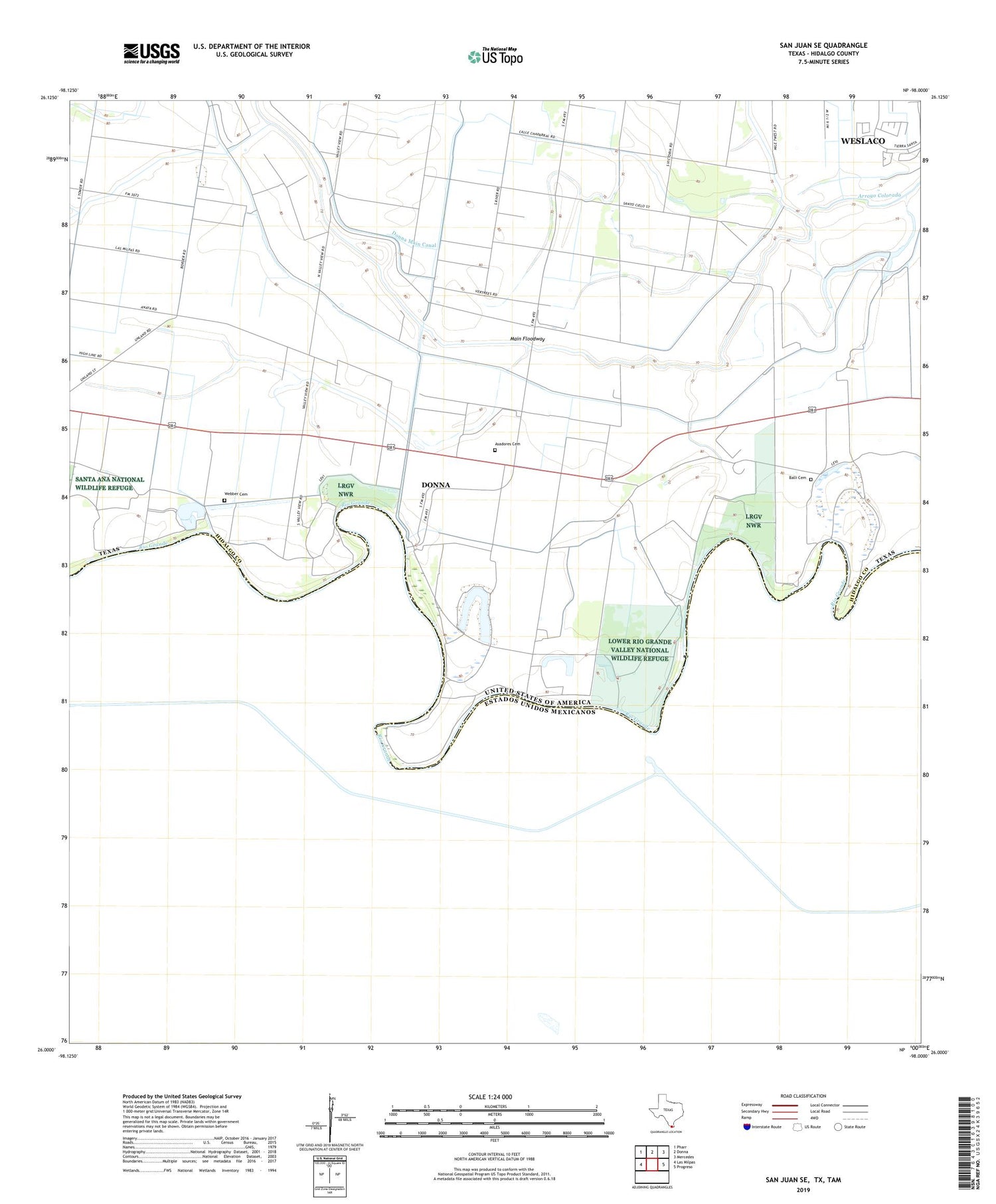 San Juan SE Texas US Topo Map Image