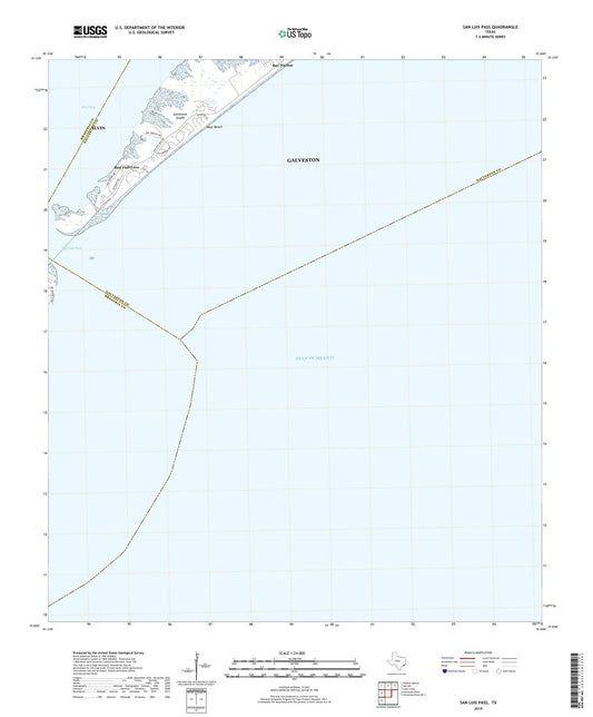 San Luis Pass Texas US Topo Map Image