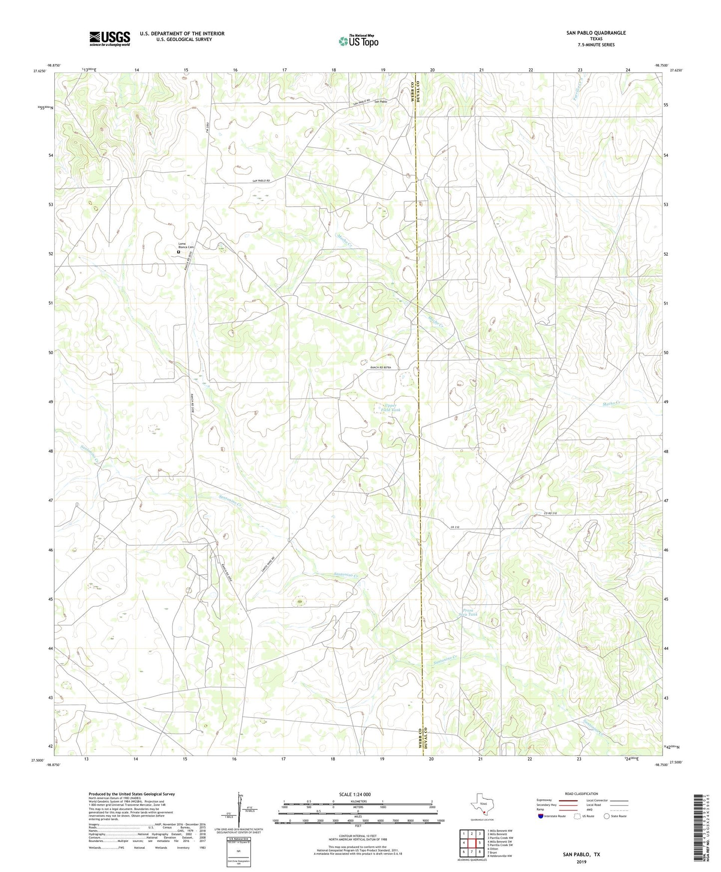 San Pablo Texas US Topo Map Image