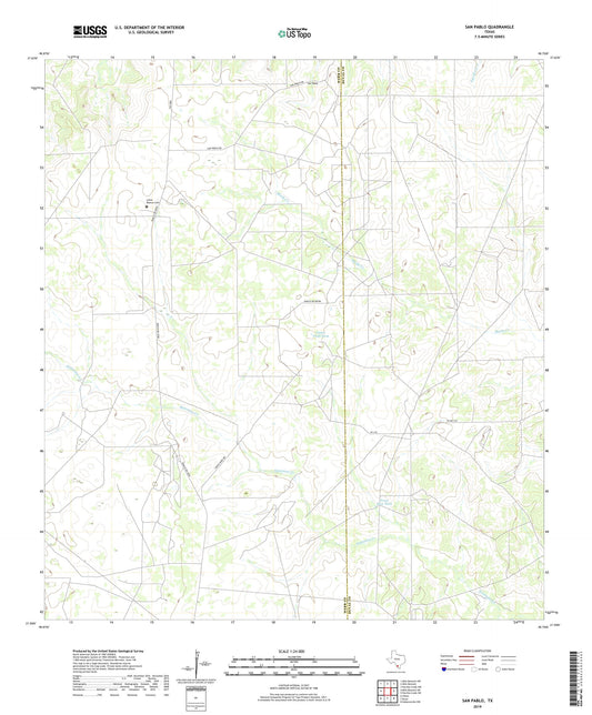 San Pablo Texas US Topo Map Image