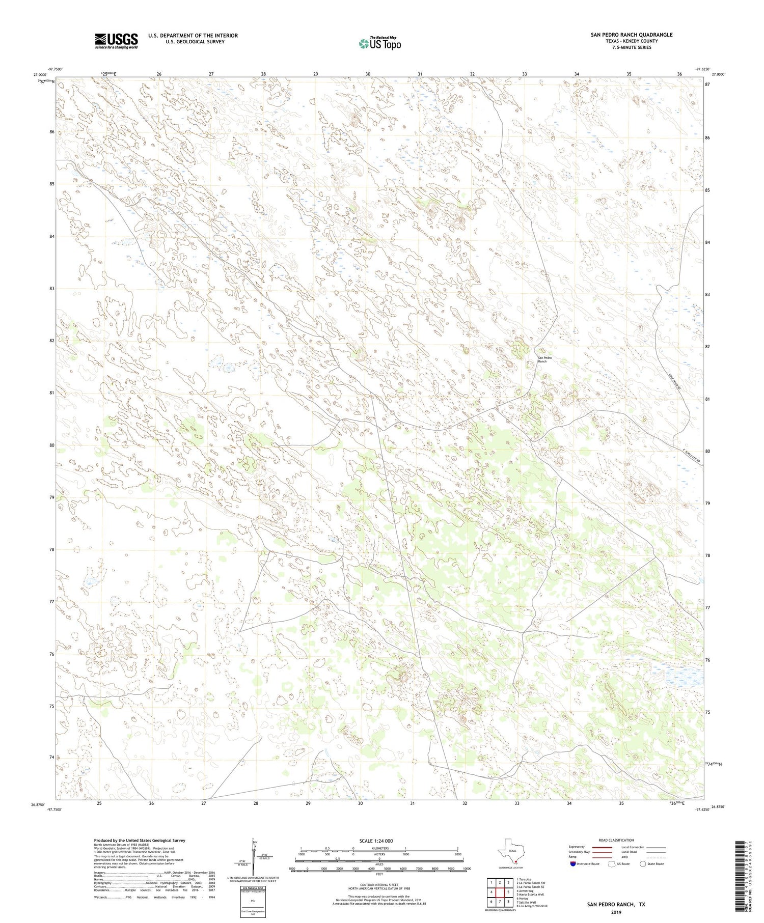 San Pedro Ranch Texas US Topo Map Image