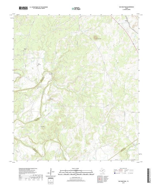 San Saba Peak Texas US Topo Map Image