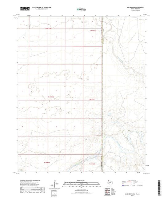 Sanchez Springs Texas US Topo Map Image