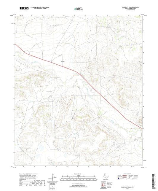 Sand Bluff Draw Texas US Topo Map Image