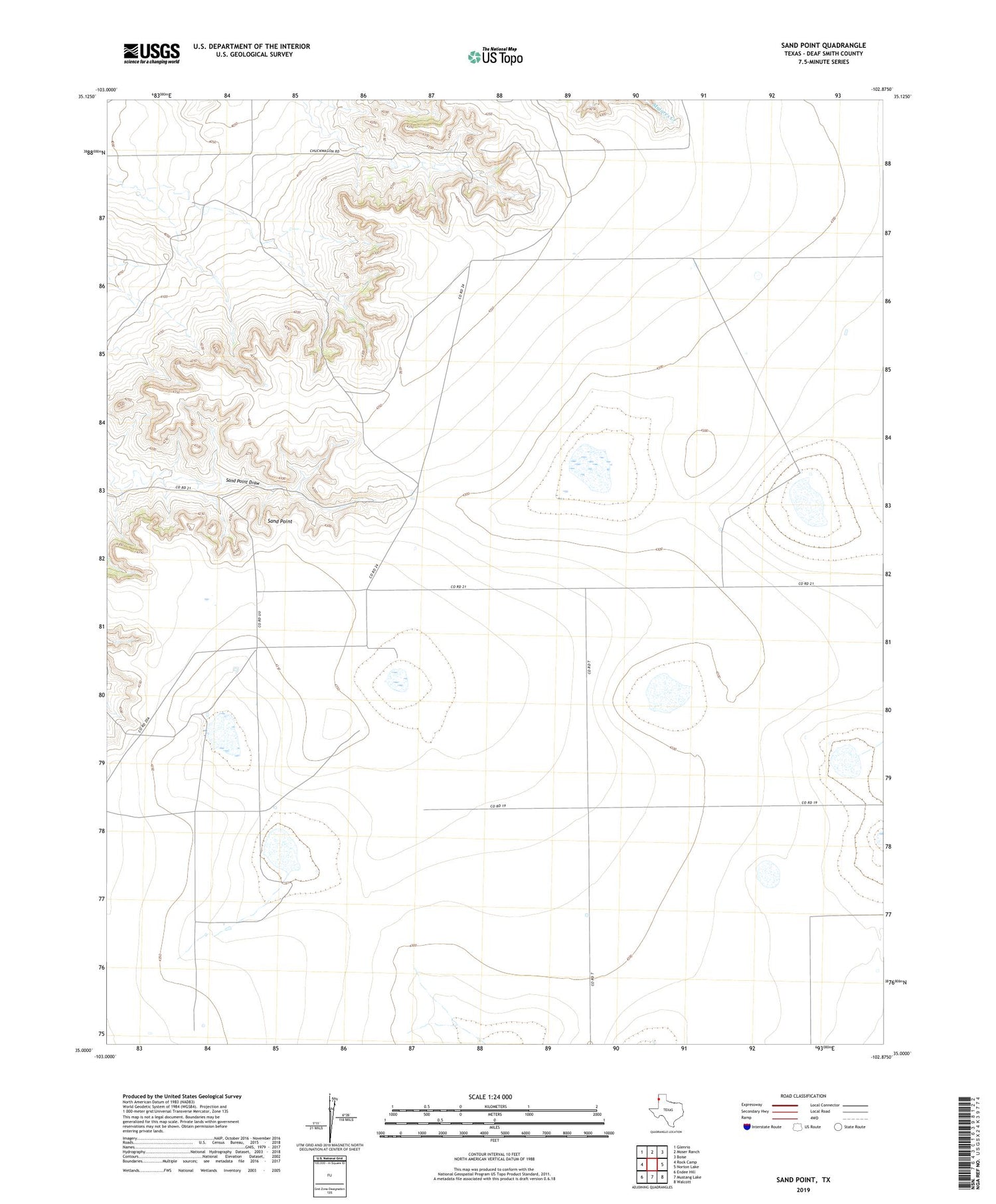 Sand Point Texas US Topo Map Image