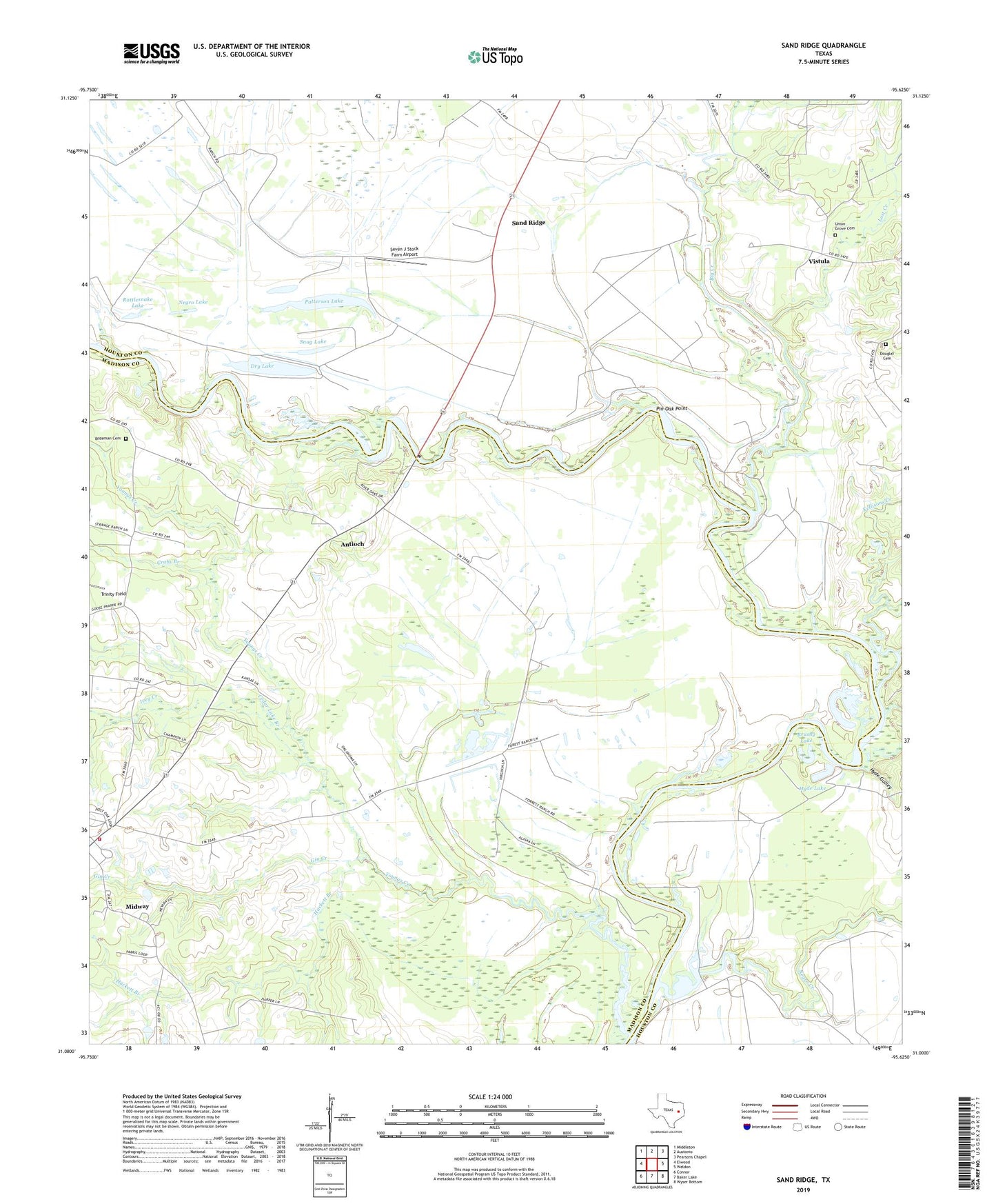 Sand Ridge Texas US Topo Map Image