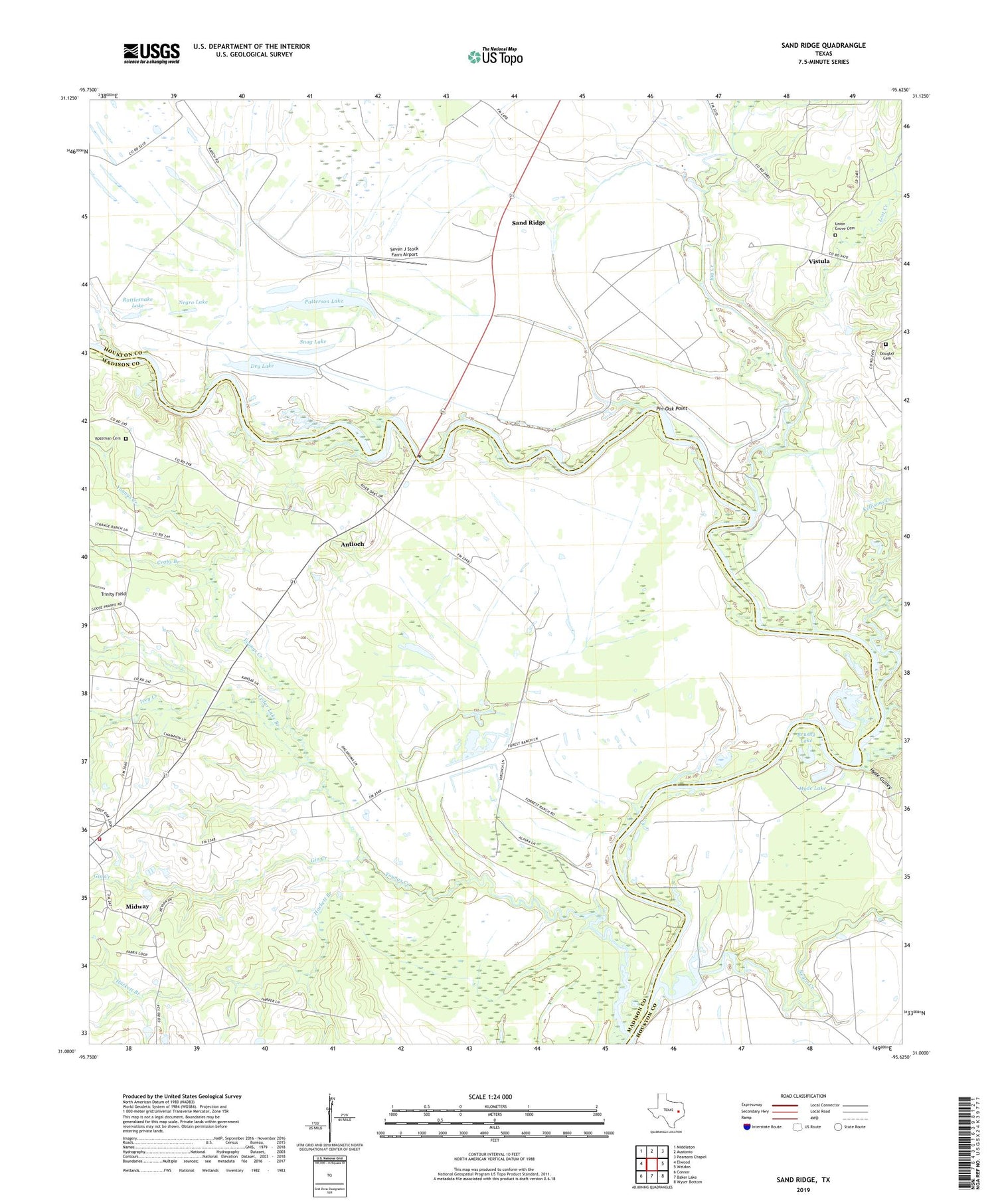 Sand Ridge Texas US Topo Map Image