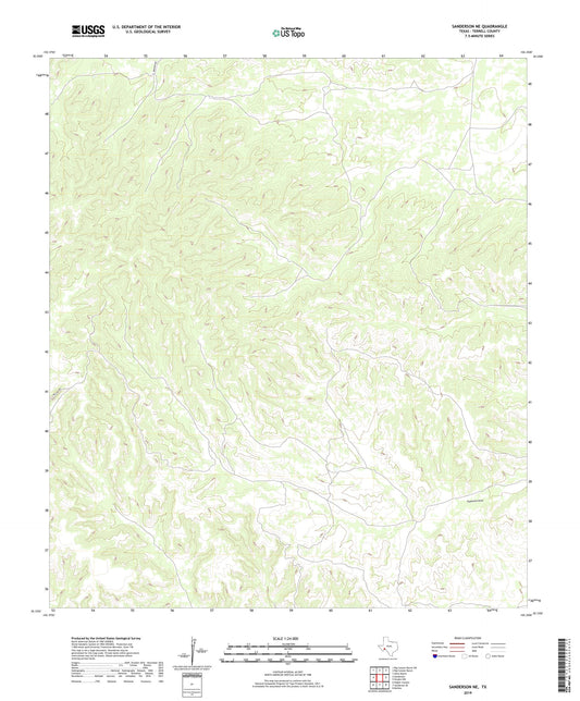 Sanderson NE Texas US Topo Map Image