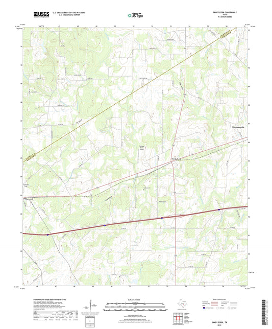 Sandy Fork Texas US Topo Map Image