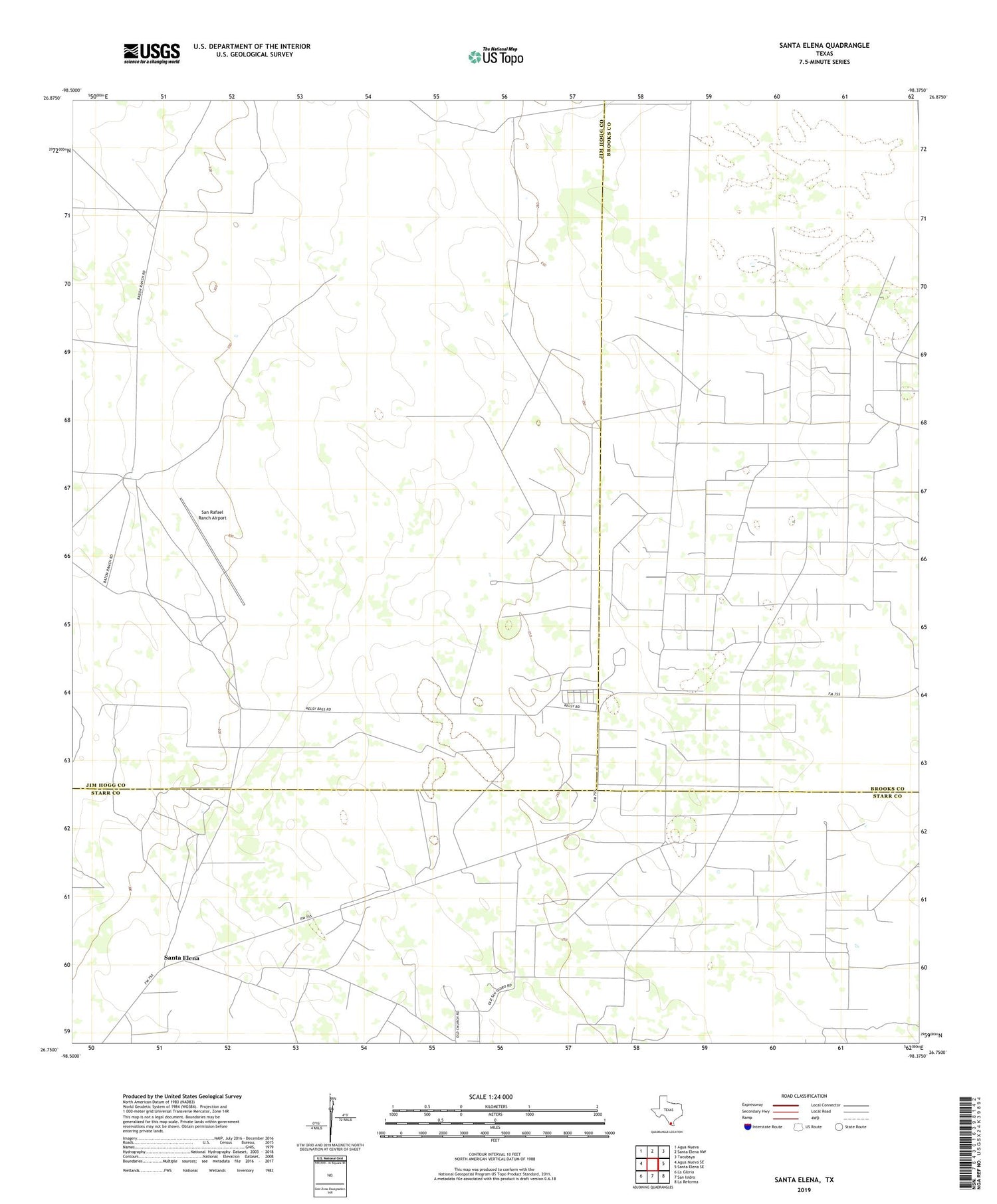 Santa Elena Texas US Topo Map Image