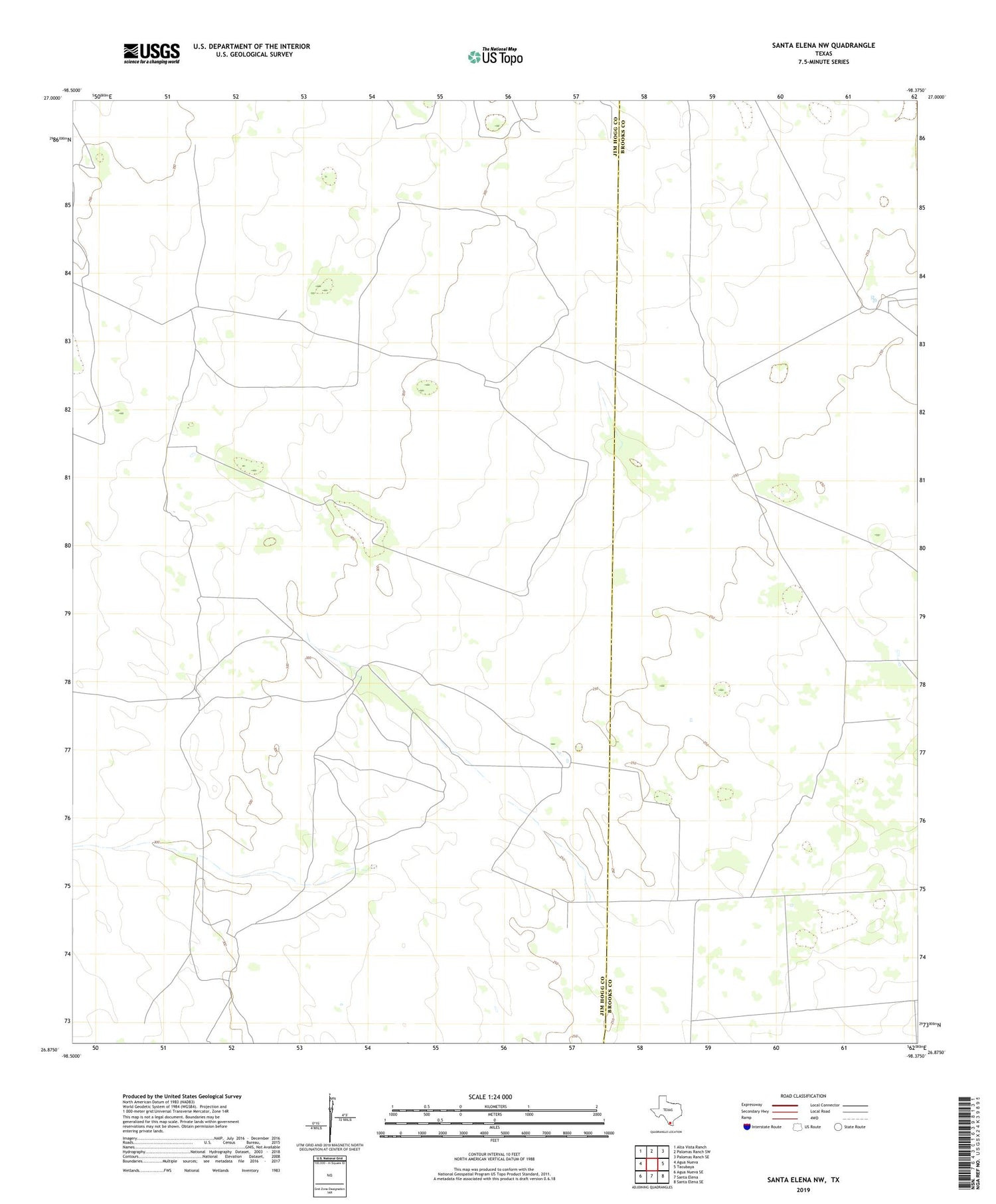 Santa Elena NW Texas US Topo Map Image