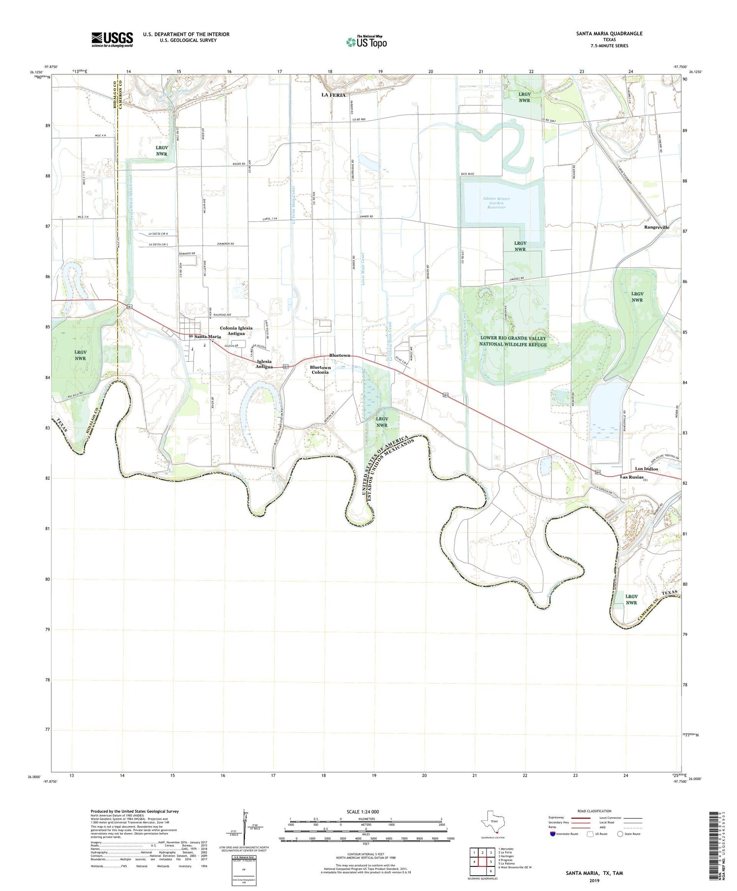 Santa Maria Texas US Topo Map Image