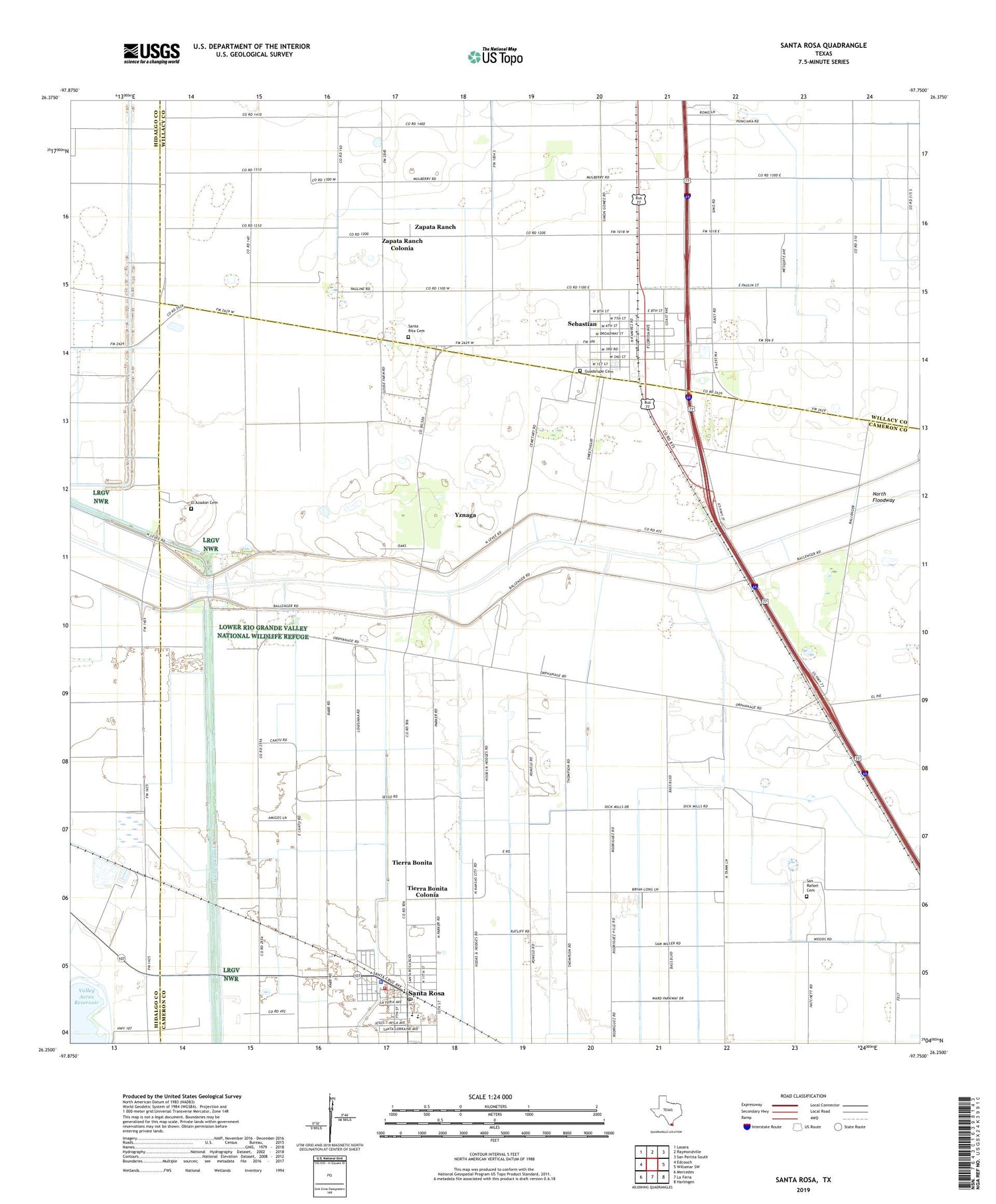 Santa Rosa Texas US Topo Map Image