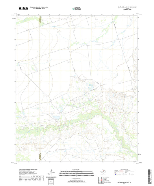 Santa Rosa Lake NW Texas US Topo Map Image