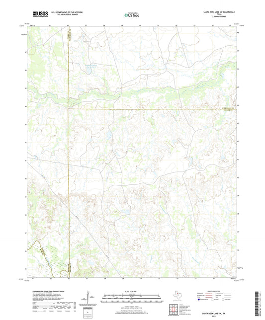 Santa Rosa Lake SW Texas US Topo Map Image