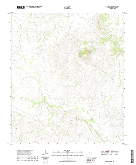 Santiago Peak Texas US Topo Map Image