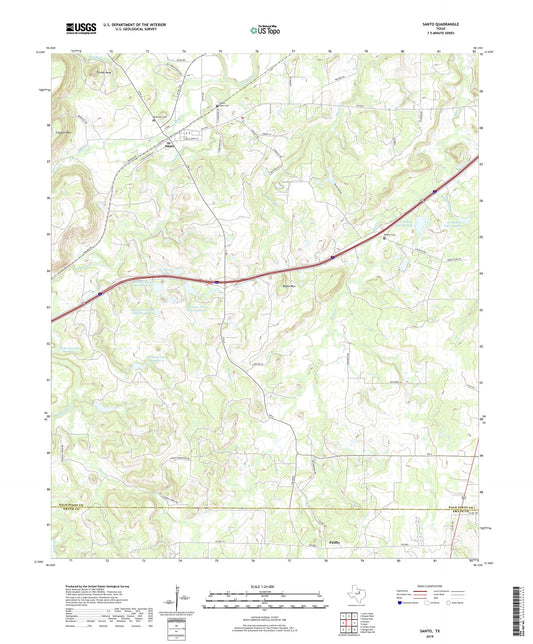 Santo Texas US Topo Map Image
