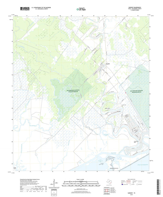 Sargent Texas US Topo Map Image