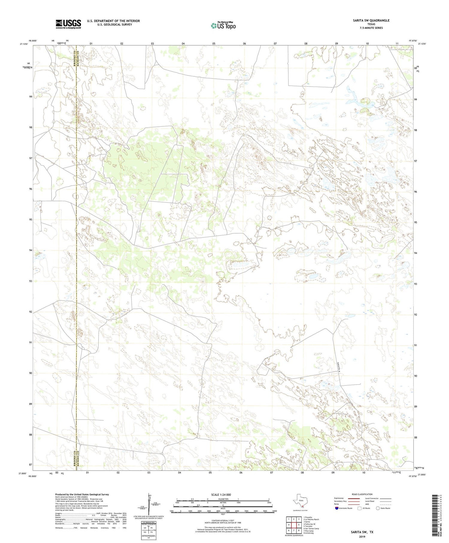 Sarita SW Texas US Topo Map Image
