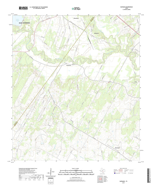 Saspamco Texas US Topo Map Image