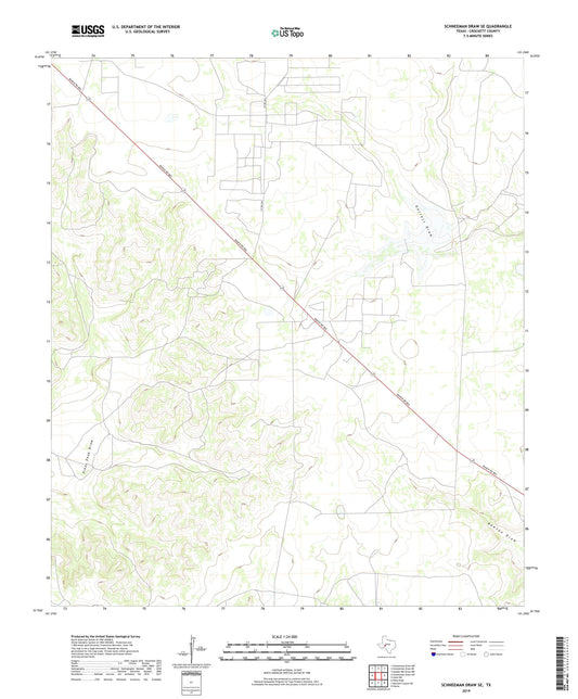 Schneeman Draw SE Texas US Topo Map Image