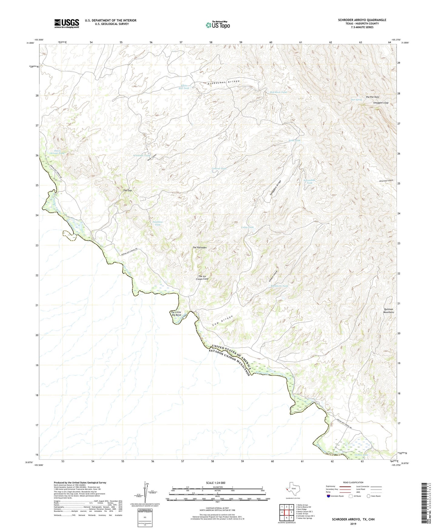 Schroder Arroyo Texas US Topo Map Image
